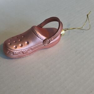 Pink Glass Clog Ornament